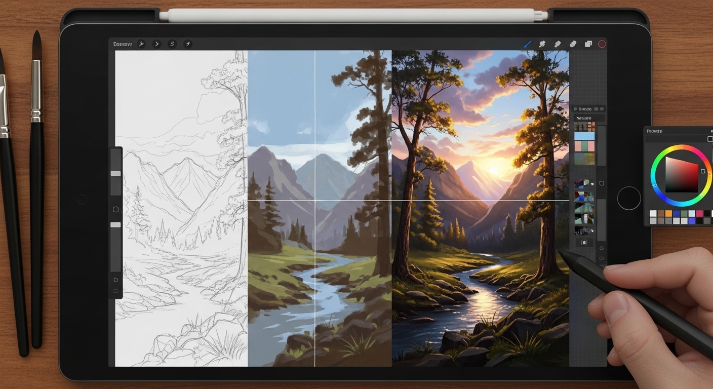 Seni Digital Painting: Dari Sketsa hingga Finishing di Tablet